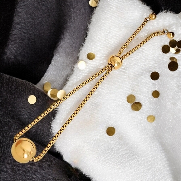 ποΈElegant 18K Gold Plated Beaded Adjustable Bracelet | Minimalist Dainty Chic - Picture 10 of 17